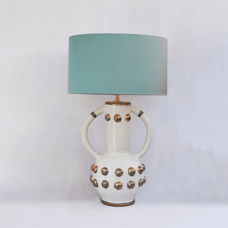 Carnival Collection Zebedee Hand Thrown Ceramic Table Lamp Base Only, Bronze Lustre