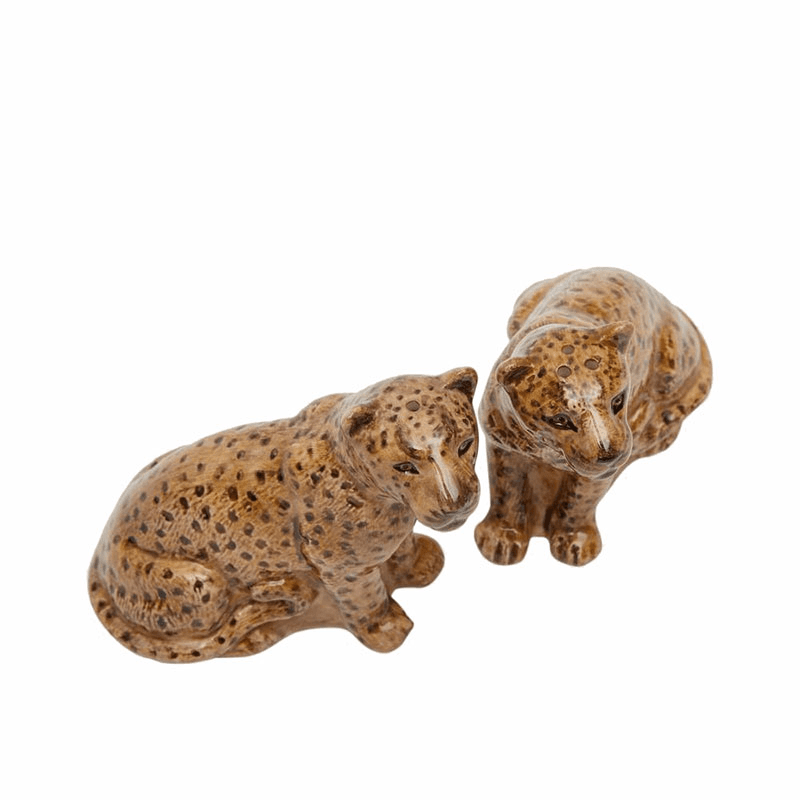 Leopard Salt & Pepper Shakers, H9cm, Yellow