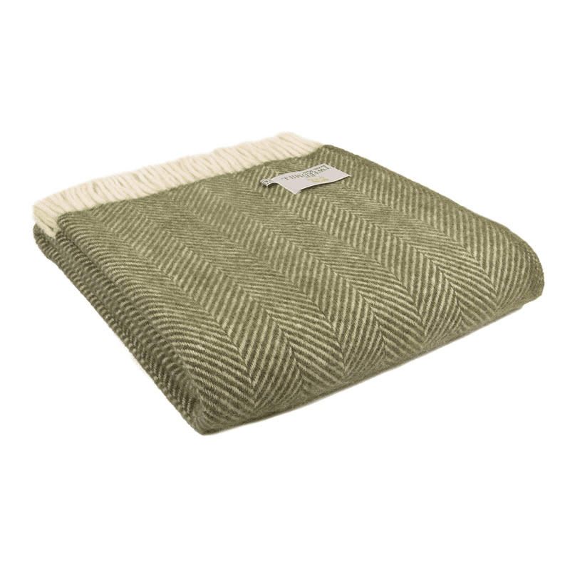 Fishbone Throw, 150 x 183cm, Olive