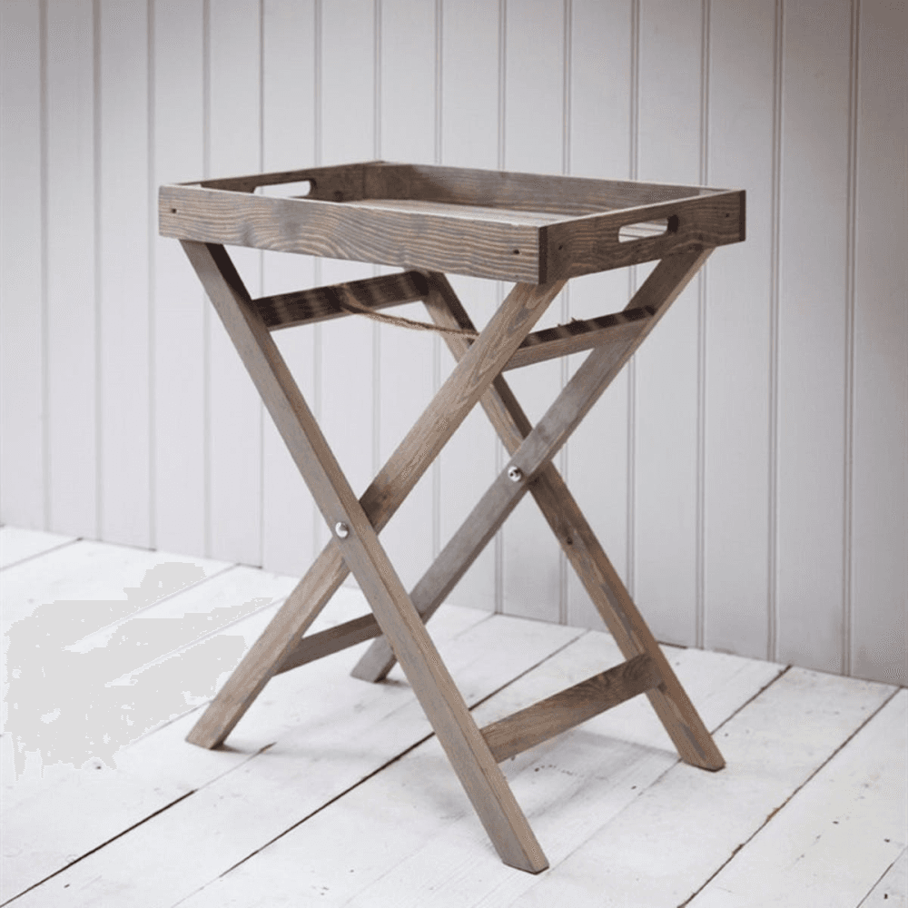 Aldsworth Butlers tray and stand, H72 x W55 x D40cm, spruce wood