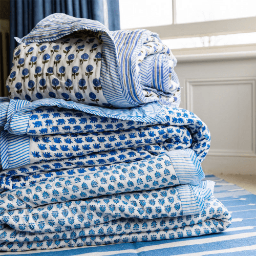 Image showing the Elephant King/Super King  Size Quilt, Blue product.