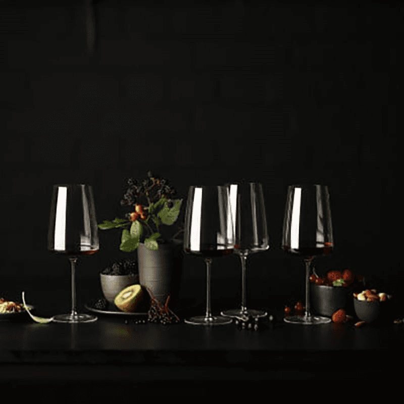 Simplify Set of 2 Crystal Red Wine Glasses, 555ml, Clear