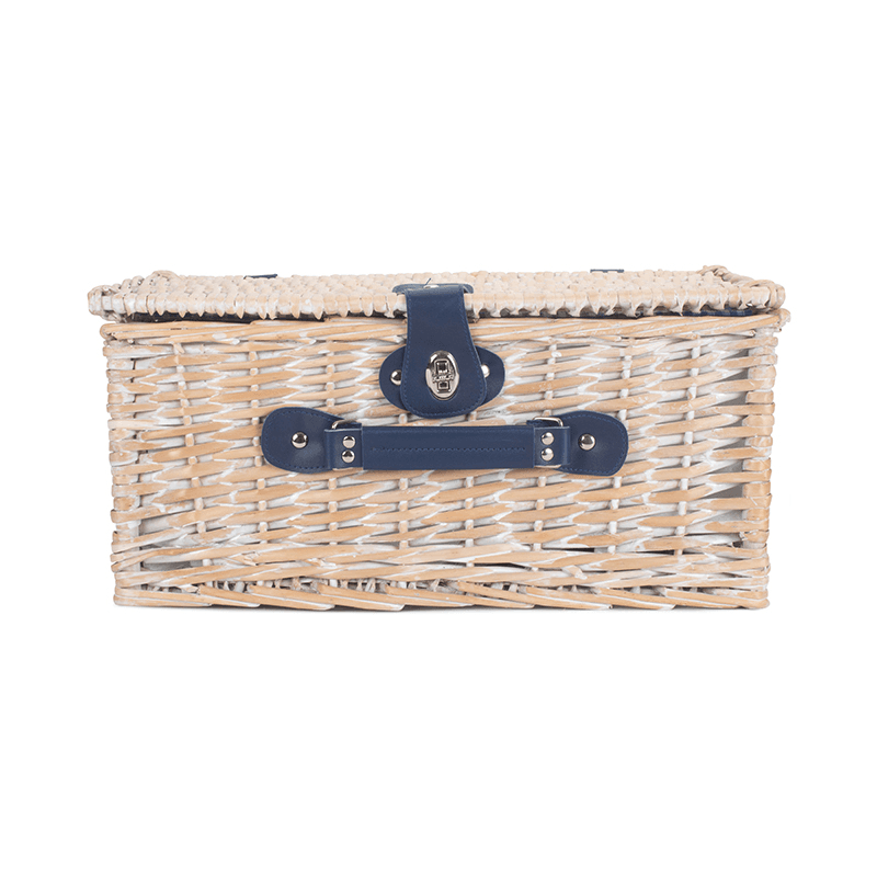 Gingham 2 Person Fitted Hamper, Blue & White
