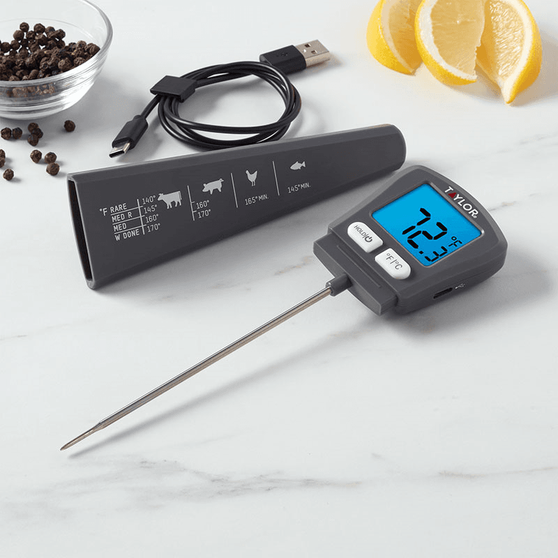 USB Rechargeable Digital Thermometer, Grey