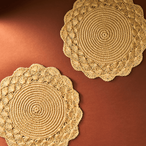 Image showing the Clara Set of 2 Woven Placemats, D39cm, Natural product.