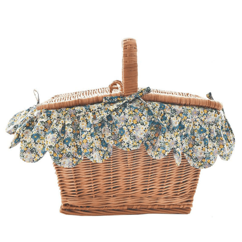Image showing the Libby Rectangle Picnic Basket, Blue product.