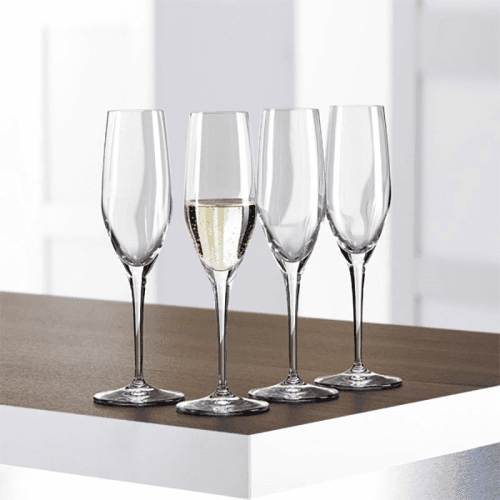 Image showing the Authentis Set of 4 Champagne Flutes, 190ml, Clear product.