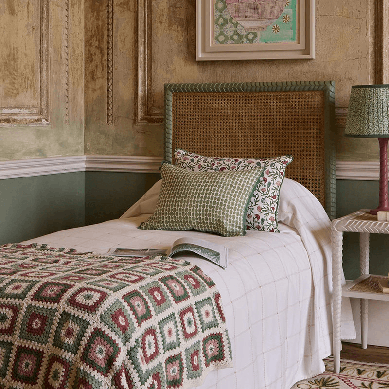 Viale Print Cushion, 50 x 35cm, Green