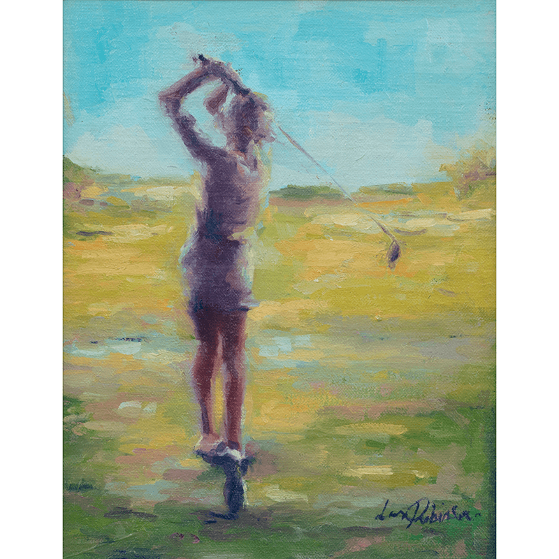 What A Swing Framed Oil Painting on Canvas Board, 43 x 38cm, Multi