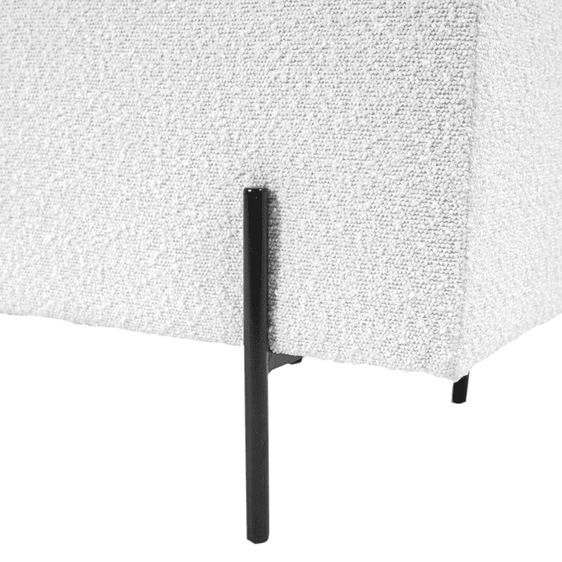 Catania Boucle Storage Bench, White