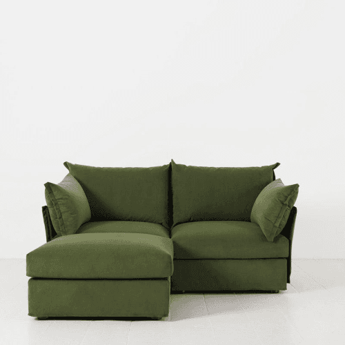 Image showing the Model 06 Velvet 2 Seater Sofa With Chaise, Vine product.