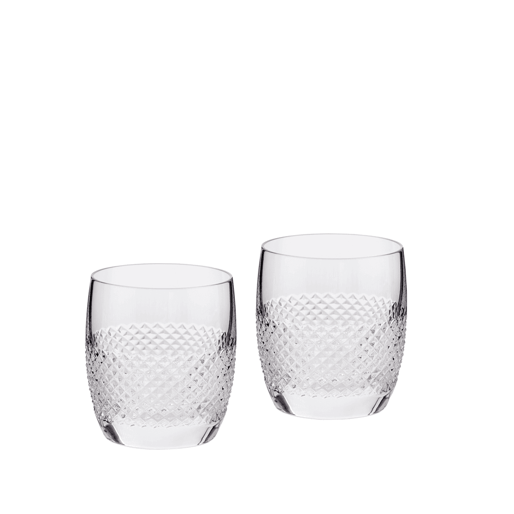 Diamond Mosaic Set of 2 Tumblers, 260ml, Clear