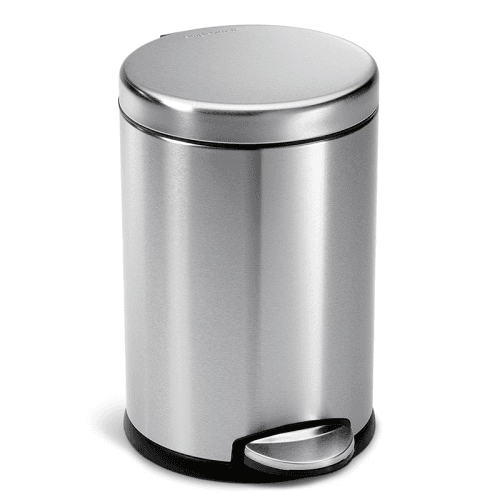 Image showing the Round Pedal Bin, 4.5L, Brushed Stainless Steel product.