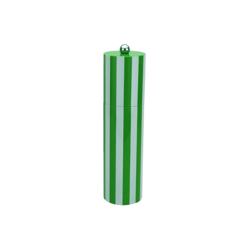 Striped Salt & Pepper Mill, H24cm, Green