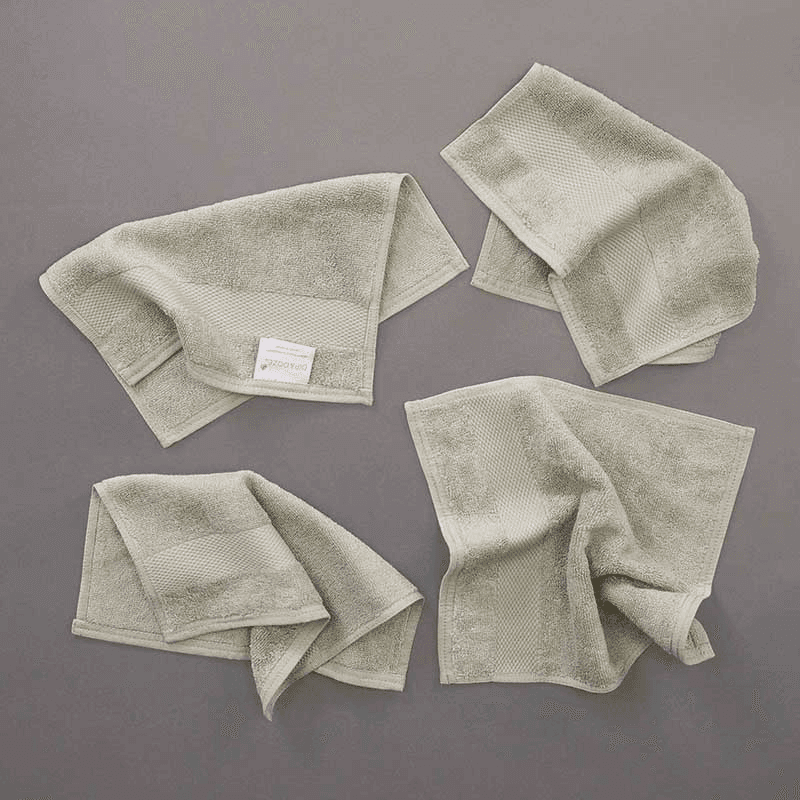 Organic 600gsm Set of 2 Face Towels, Sage Green