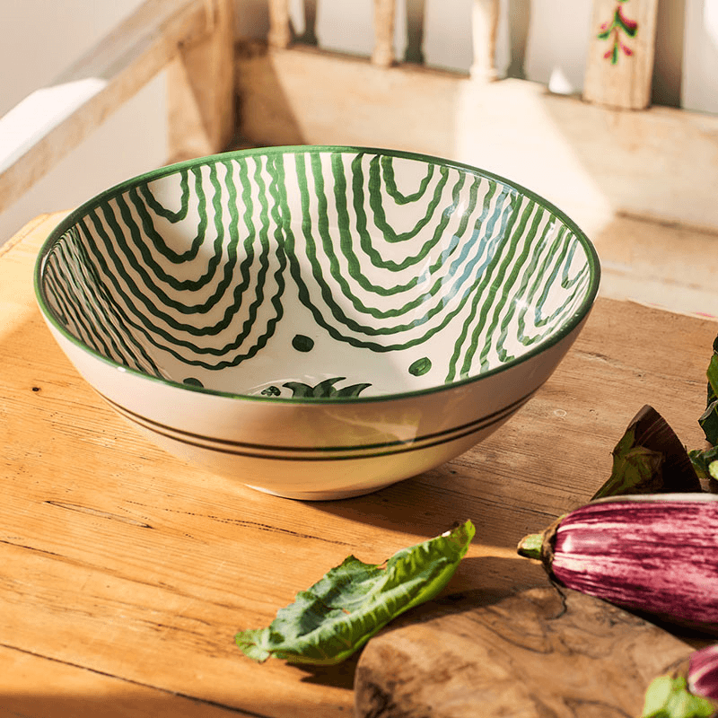 Flor Serving Bowl, D31cm, Green