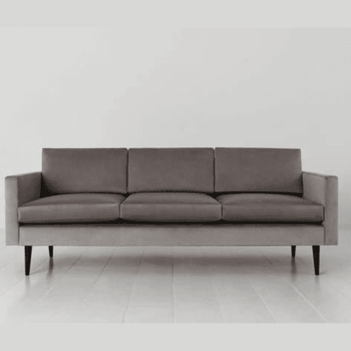 Image showing the Model 01 3 Seater Velvet Sofa, Elephant product.