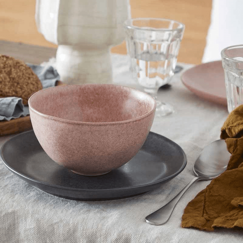 Livia Set of 6 Soup/Cereal Bowls, D15cm, Mauve Rose