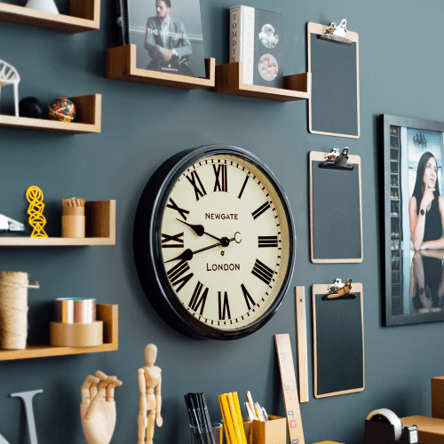 Image showing the Battersby Wall clock, Dia50cm, Black Metal product.