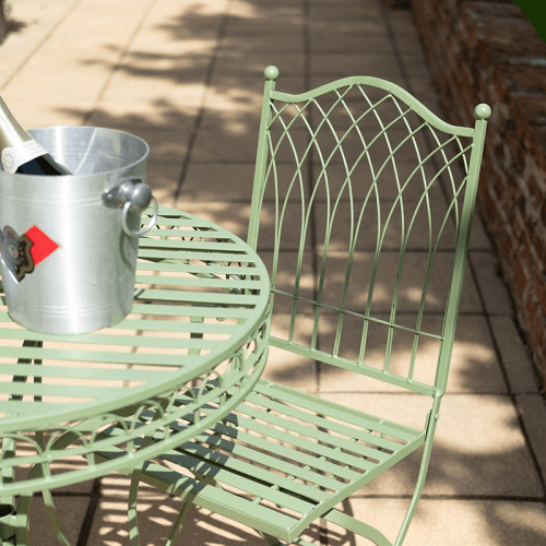 Image showing the Hampton 3 Piece Bistro Set, Soft Green product.