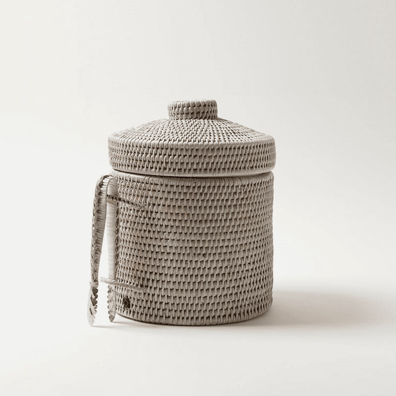 Strand Rattan Ice Bucket, H25cm, White