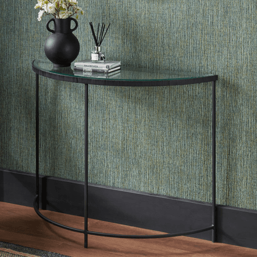 Image showing the Marazzi Half Moon Console Table, Black product.