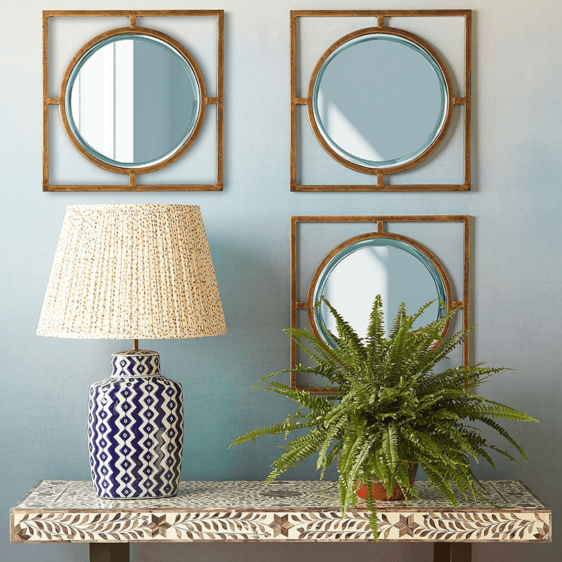 Circle link Mirror, 46cm, Antique Gold