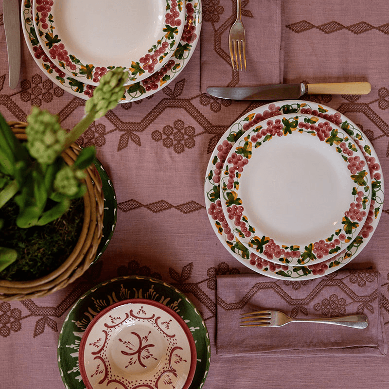 Vine Serving Platter, W42.5 x L30cm, Green and Pink