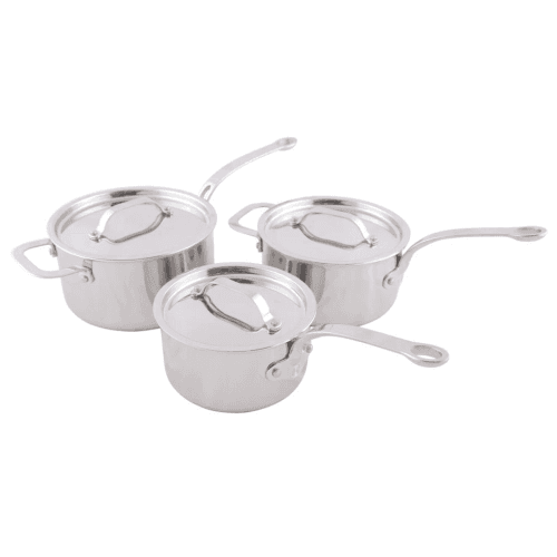 Image showing the Stainless Steel Tri-Ply Saucepans, Set of 3 product.