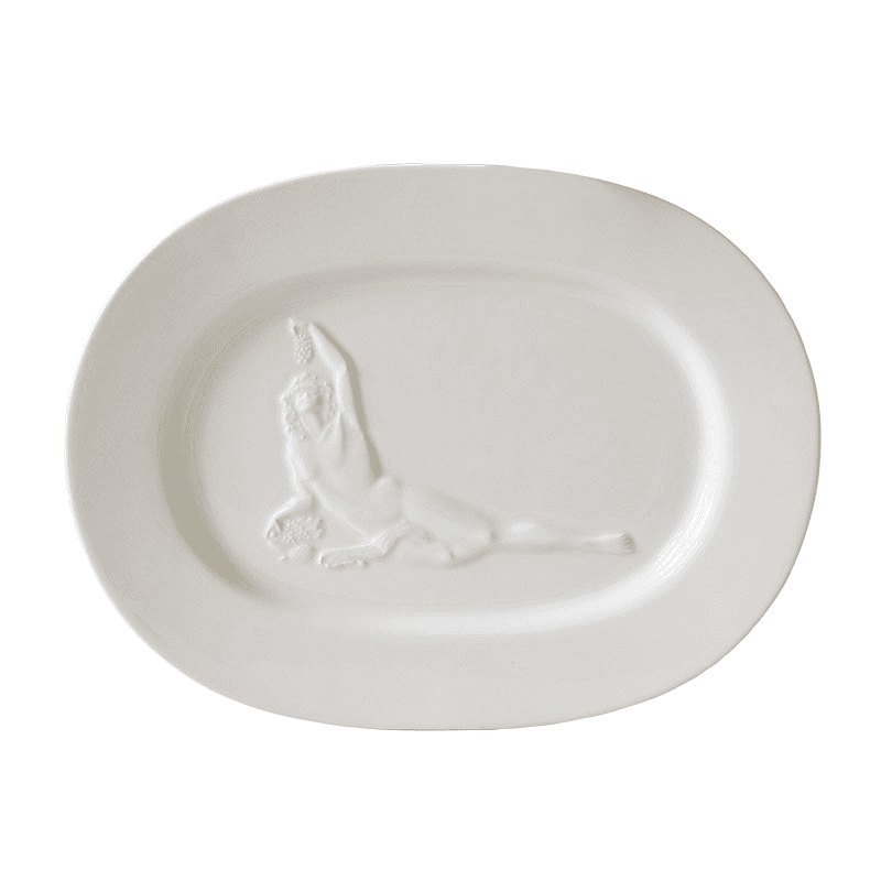 Bacchus Ceramic Serving Plate, 40cm, White
