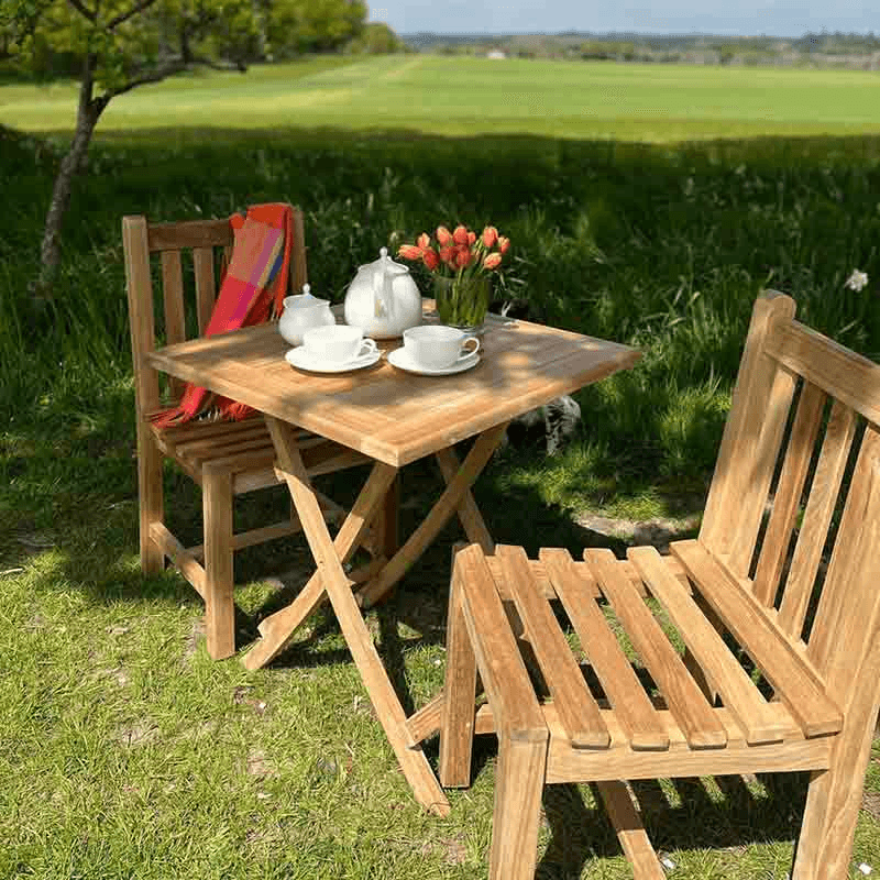 Iris Square Folding Table, L70 x W70cm, Teak
