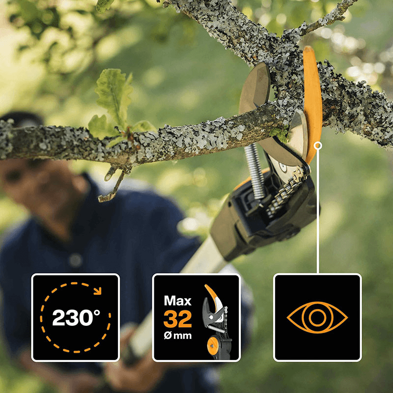 PowerGear Telescopic Tree Pruner, L230 x W11 x D7.5cm, Black and Orange