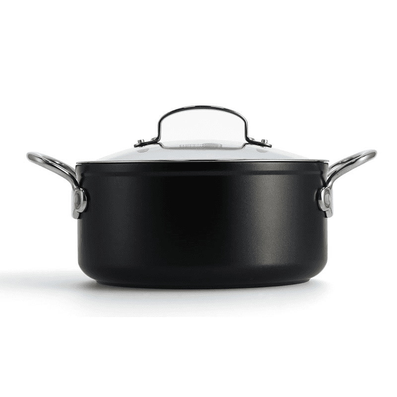 Barcelona Pro Non-Stick Casserole with Lid, 20, Black