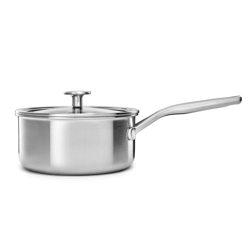 Image showing the MultiPly Stainless Steel Saucepan with Lid, 16cm, Silver product.