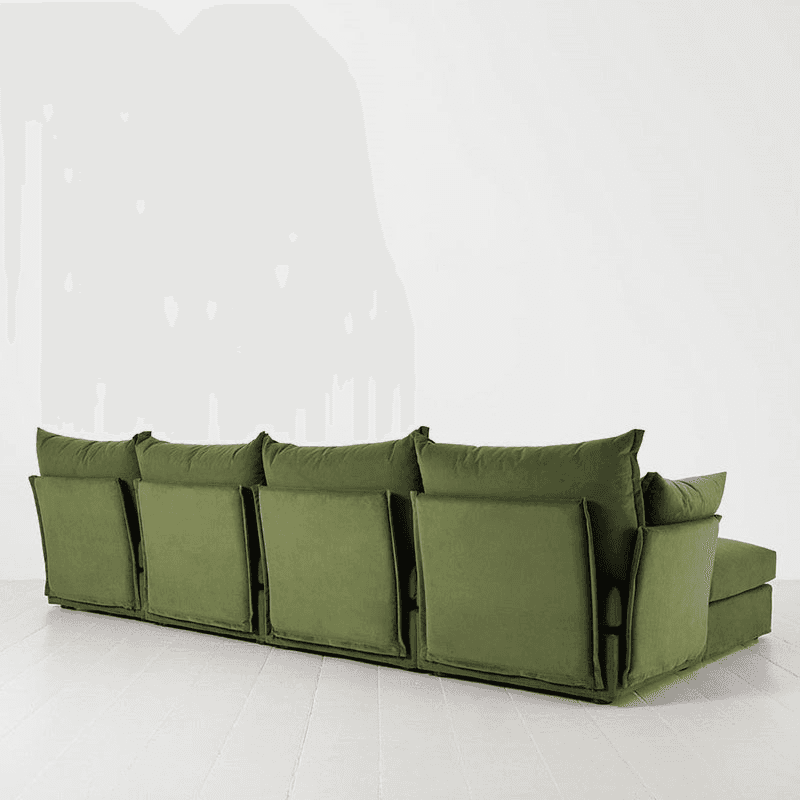 Model 06 Velvet 4 Seater Sofa With Chaise, Vine