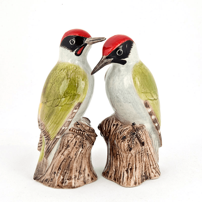 Woodpecker Salt & Pepper Shakers, H10cm, Green
