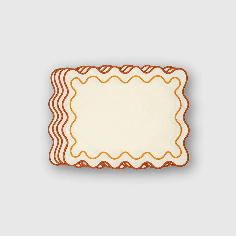 Clementine Set of 4 Placemats, 36 x 45cm, Orange