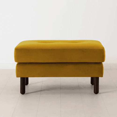 Image showing the Model 04 Ottoman, Velvet Mustard product.