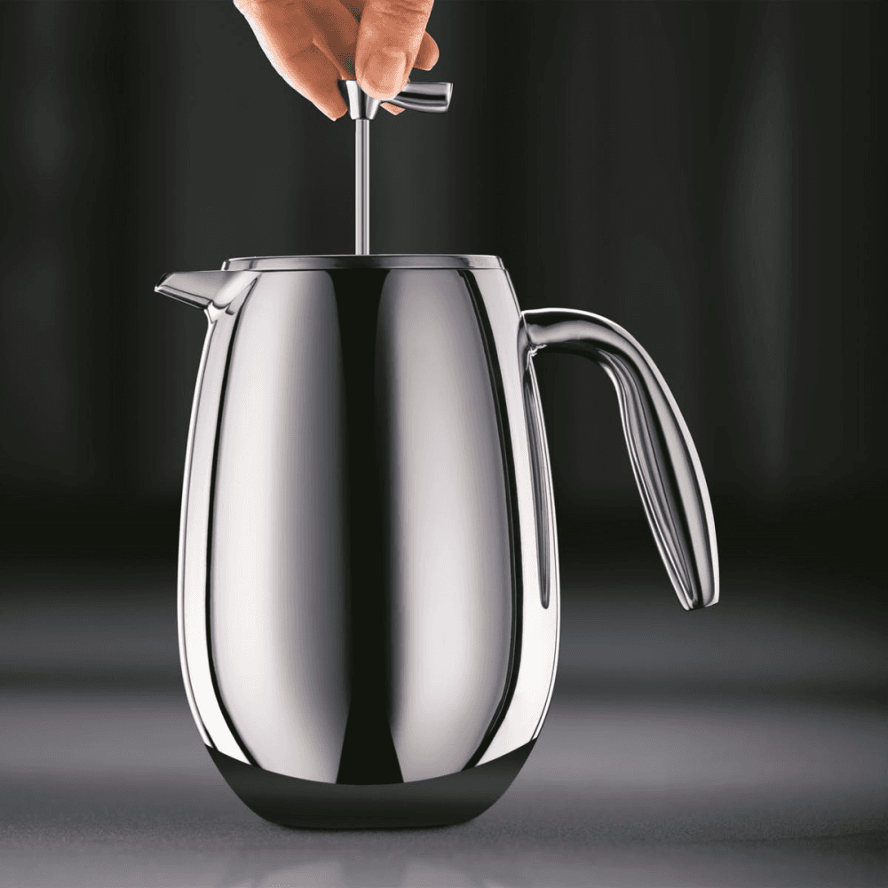 Colombia Double wall 8 cup French press, 1 litre, Silver