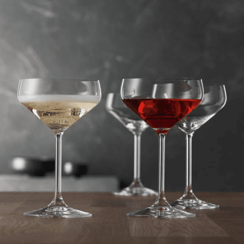 Image showing the Style Set of 4 Champagne Coupes, 290ml, Clear product.