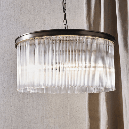 Image showing the Helston Large Chandelier Ceiling Light, Antique Brass product.