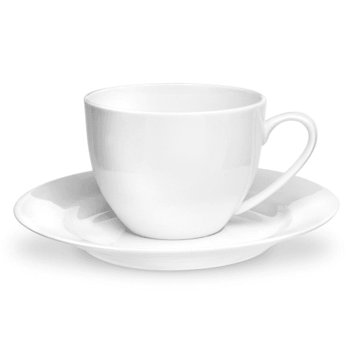 Image showing the Serendipity Set of 4 Teacups and Saucers, 220ml, White product.