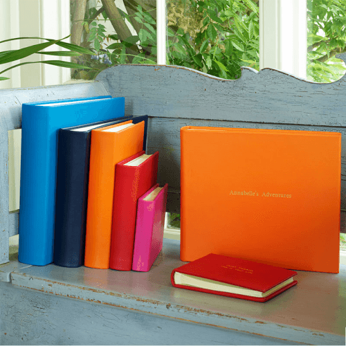 Image showing the Chelsea Landscape Leather Photo Album, 31 x 36.5cm, Tangerine product.