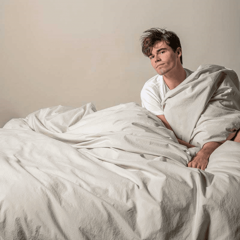 Relaxed Cotton Double Duvet Cover, Clay
