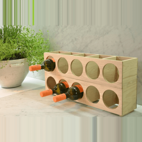 Image showing the Wine O 5 Bottle Wine Rack, Oak product.