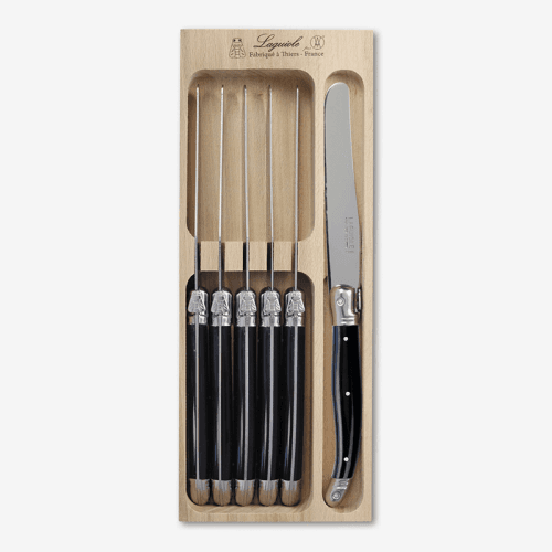 Image showing the Set of 6 Knives in Tray, Black product.