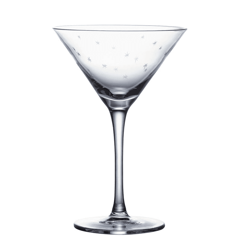 Stars Set of 2 Martini Glasses, 142ml, Clear
