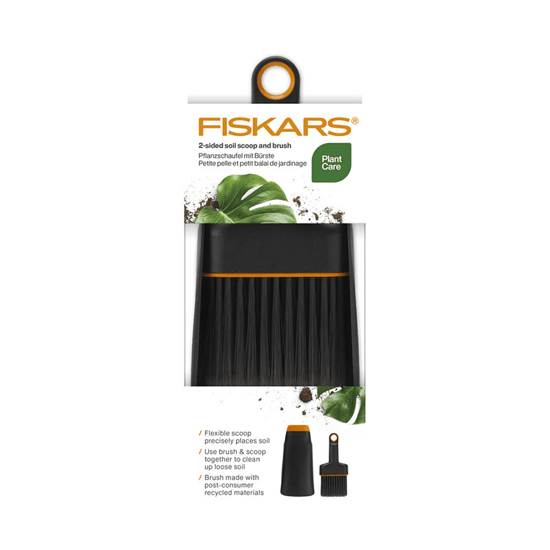 Urban Gardening 2-in-1 soil Scoop and Brush, H27 x L4.8 x W9.5cm, Black