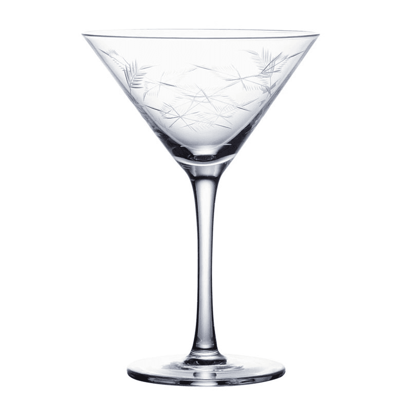 Fern Set of 2 Martini Glasses, 142ml, Clear
