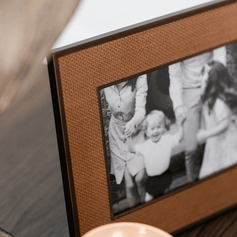 Rattan Photo Frame, 5 x 7", Almond